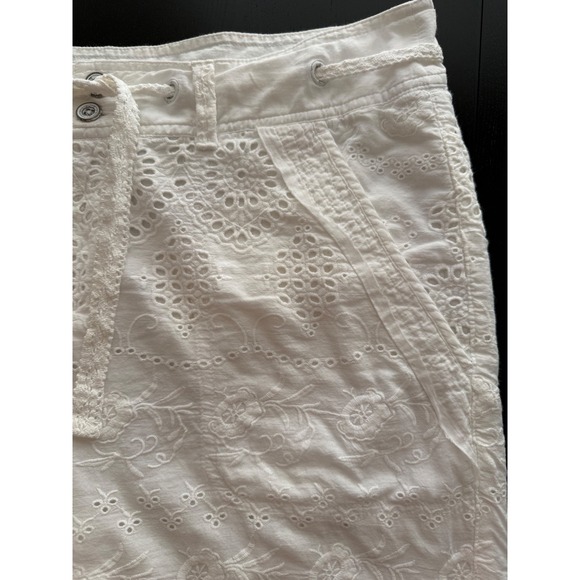 Sundance Summer White Eyelet Bermuda Shorts Womens 8 Cotton Lined Classic Resort - Picture 8 of 16